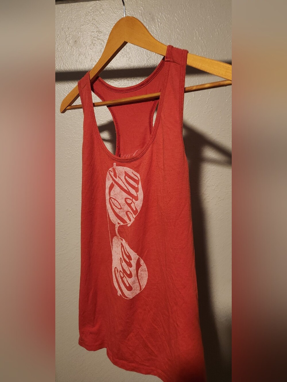 Mighty Fine Red Racerback Tank with White Sunglasses Graphic